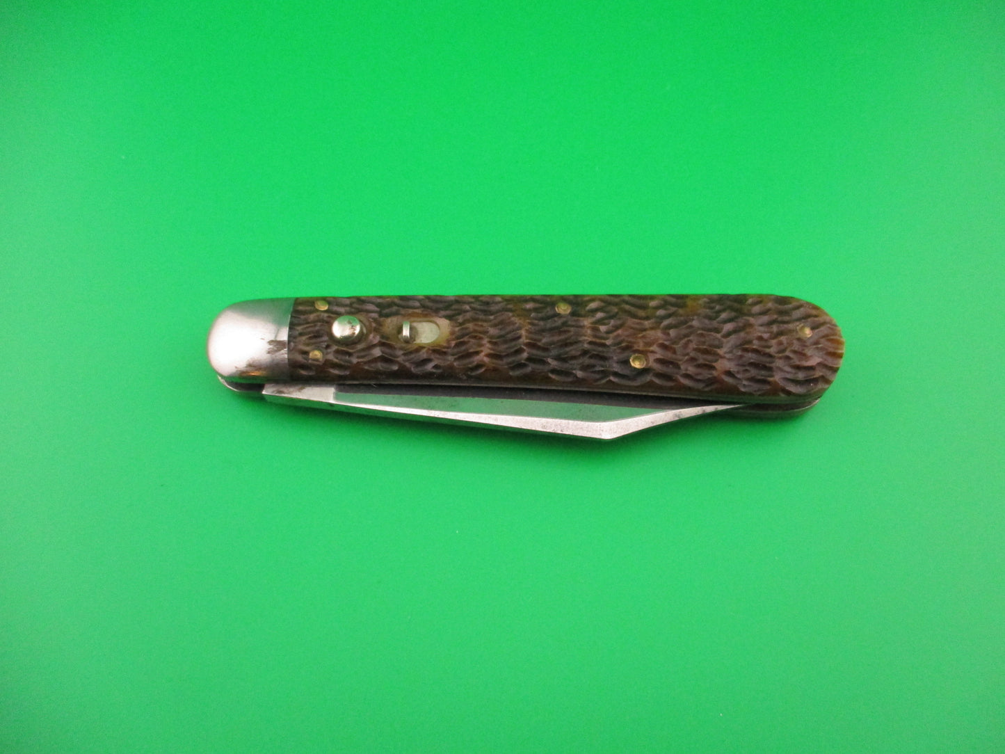 SCHRADE CUT CO Hunter Early 1543 3/4 Jigged Bone antique switchblade knife