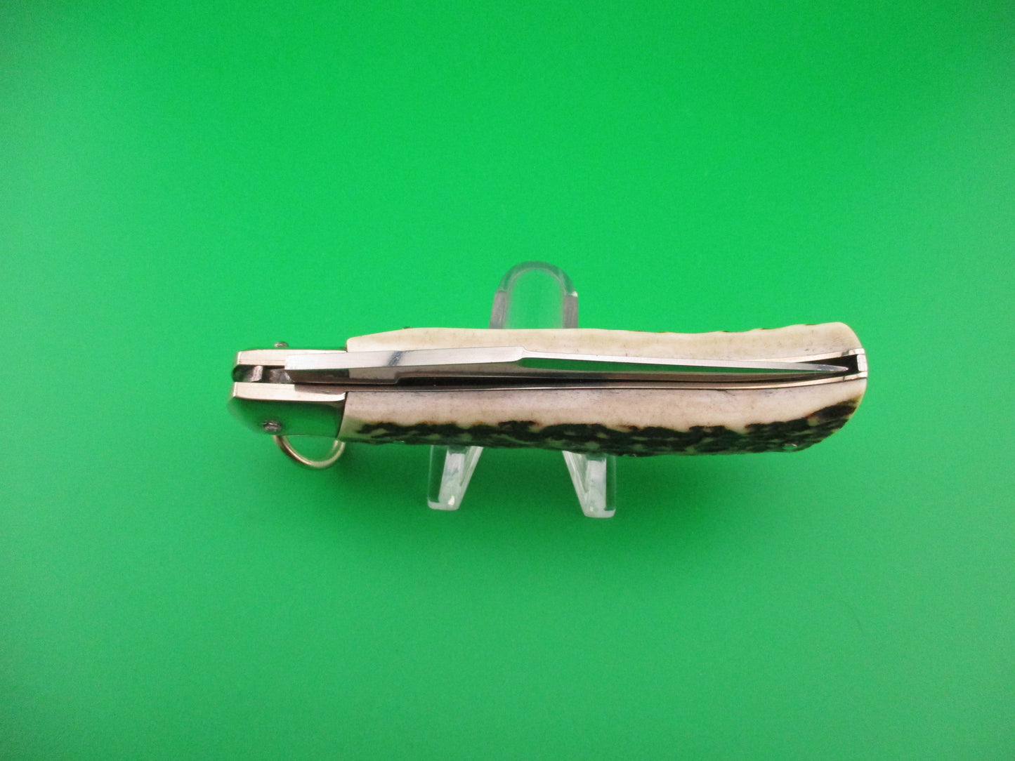Campolin Oval Flush Button 20cm Italian Stag Ring pull automatic knife