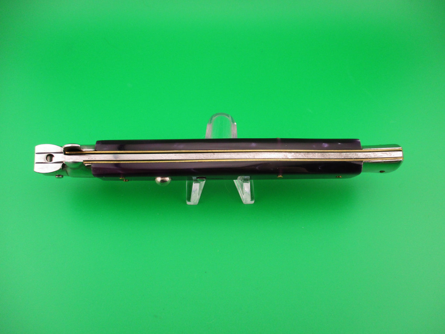 STILETTO ITALY 33cm Italian Stiletto KRIS Purple Acrylic Swivel bolster automatic knife