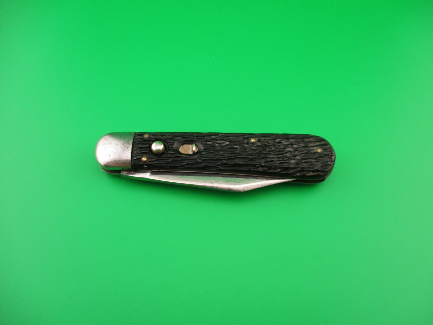 SCHRADE WALDEN NY #155 Scout Black Stagged vintage automatic knife