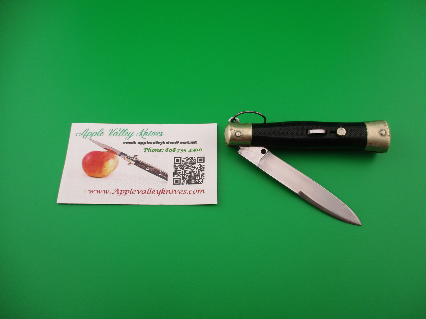 Sterile 17cm French Bargeon Ring pull Checkered Low button automatic knife