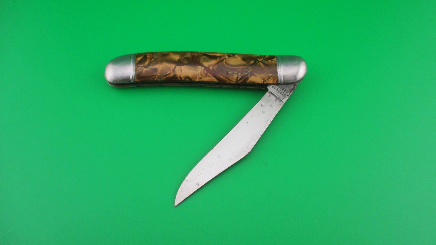 Hammer Brand Imperial Serpentine Jack Copper Pearl switchblade knife