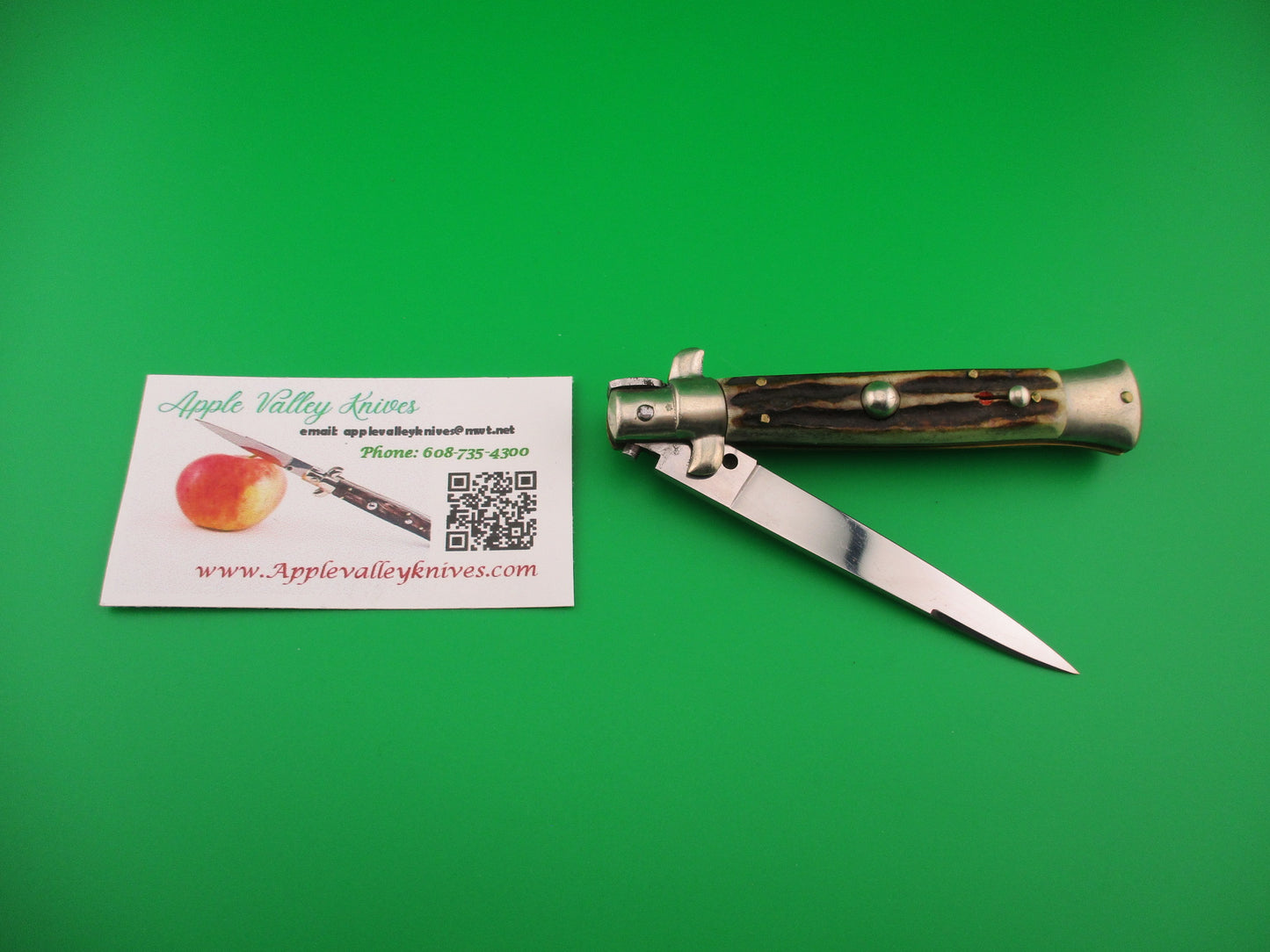C. Jul Herbertz 21cm Italian Transitional Stiletto Stag Vintage 1960s automatic knife