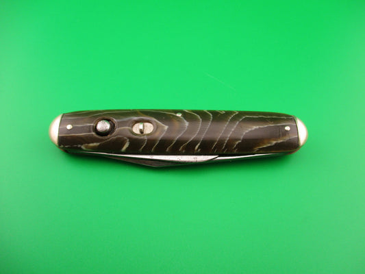 SCHRADE CUT CO Large 3 3/4" Double Coffee & Cream Tip bolster switchblade knife
