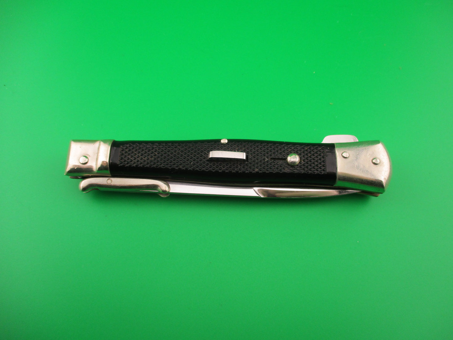 BEGON INOX MODELE DEPOSE 24cm French Swing Guard Black checkered automatic knife
