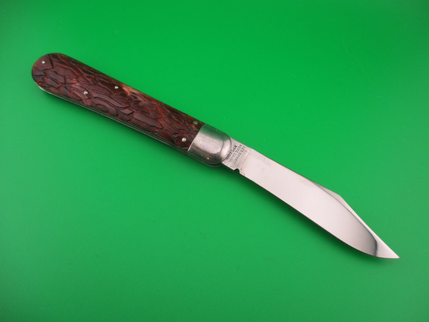 PRESTO Hunter #2000 Firebrick Wormgroove scales Vintage Schrade automatic knife