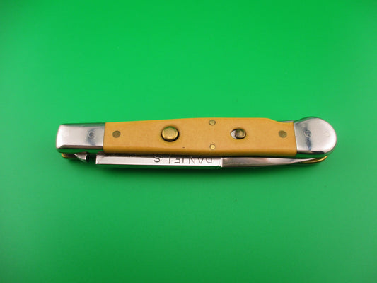 z DANIELS 8 Custom Yellow Lockback Automatic Jack knife