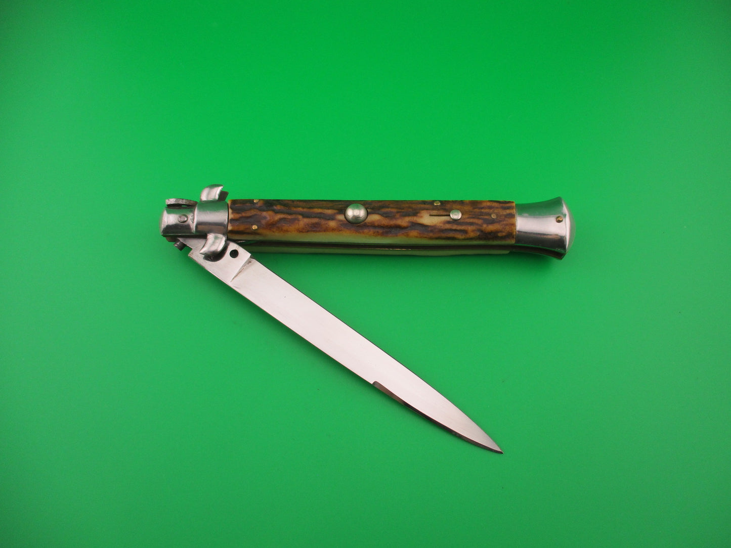 WANDY INOX 28cm Italian transitional Stag Swivel bolster vintage automatic knife