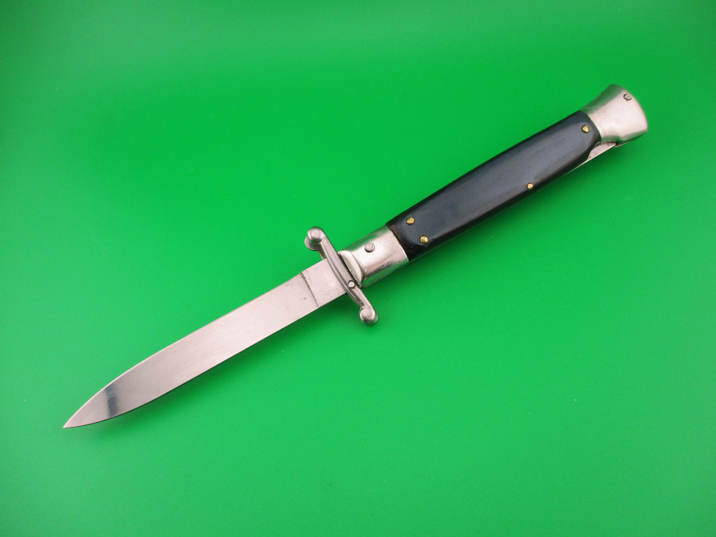 AKC ITALY 23cm Italian Swing Guard Blue/green Acrylic vintage automatic knife
