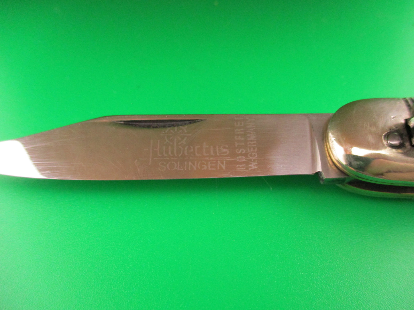 Hubertus 8cm West German Lever Liliput Stag vintage automatic knife