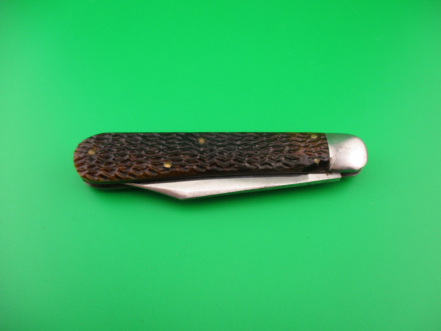 SCHRADE CUT CO Hunter Early 1543 3/4 Jigged Bone antique switchblade knife