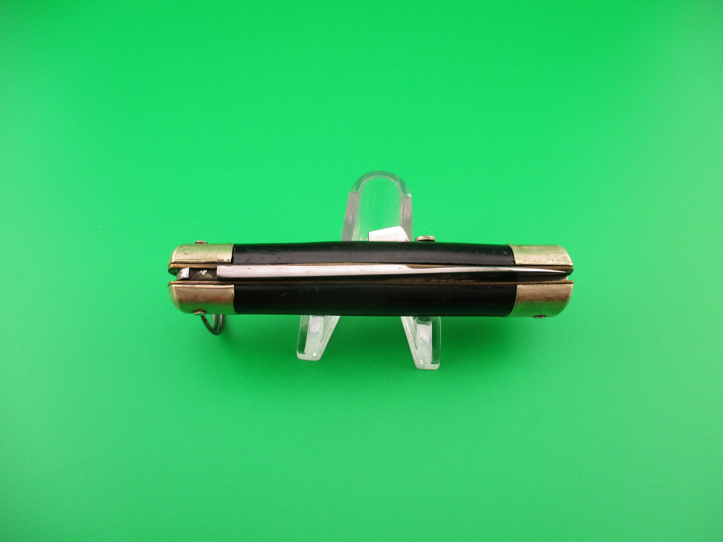 Sterile 17cm French Bargeon Ring pull Checkered Low button automatic knife