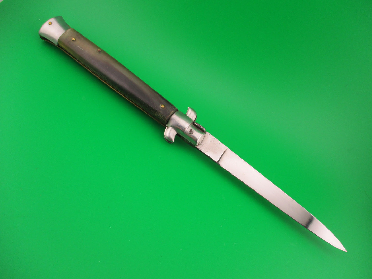 B Rostfrei 28cm Italian Swivel bolster Flat grind Horn automatic knife