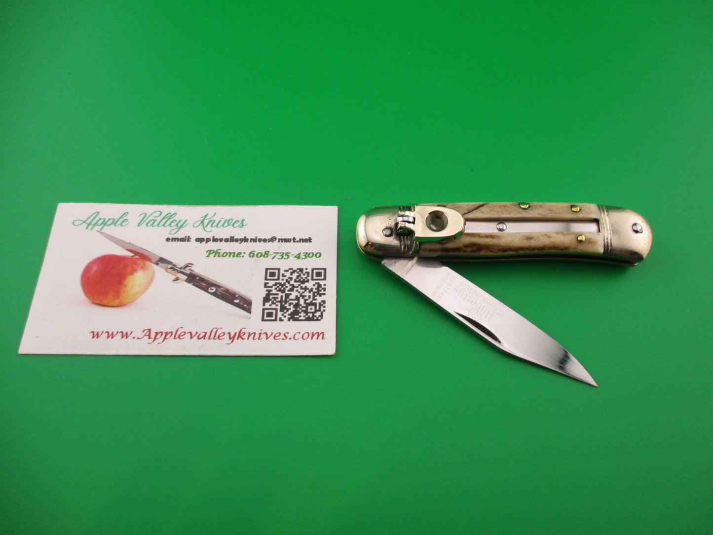 Hubertus 8cm West German Lever Liliput Stag vintage automatic knife