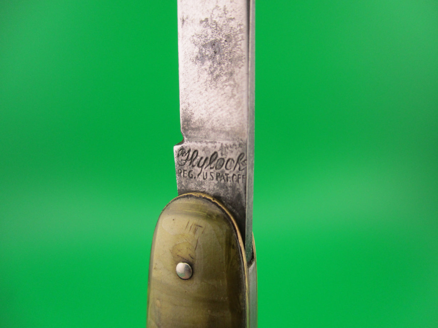 FLYLOCK Double Smoked Pearl antique automatic knife