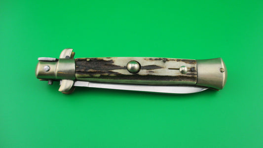 Rosa Uliana Primo ROSTFREI 20cm Italian Transitional Stag Stiletto automatic knife
