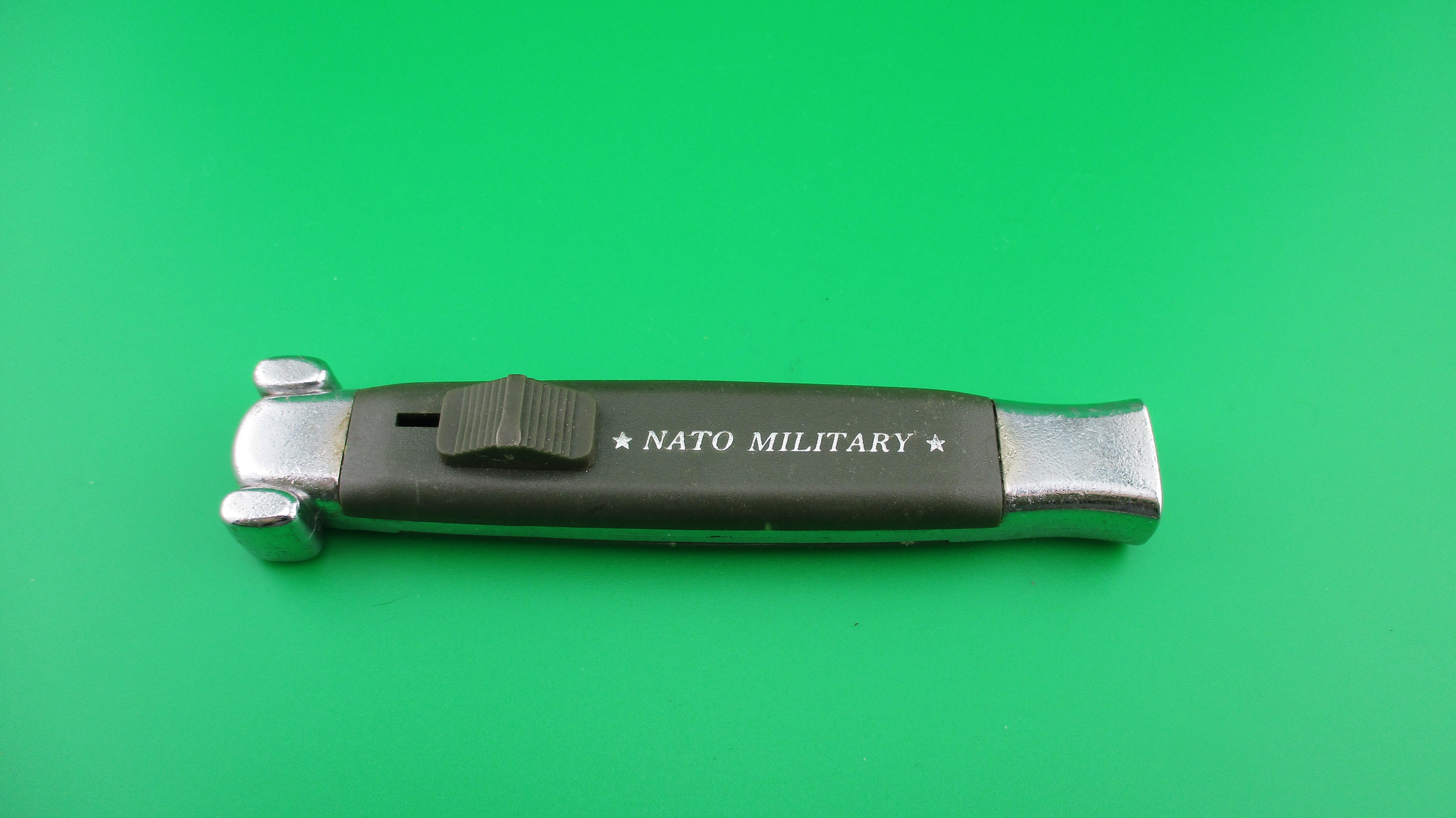 STAINLESS ROSTFREI NATO MILITARY DA OTF 20cm green automatic knife ...