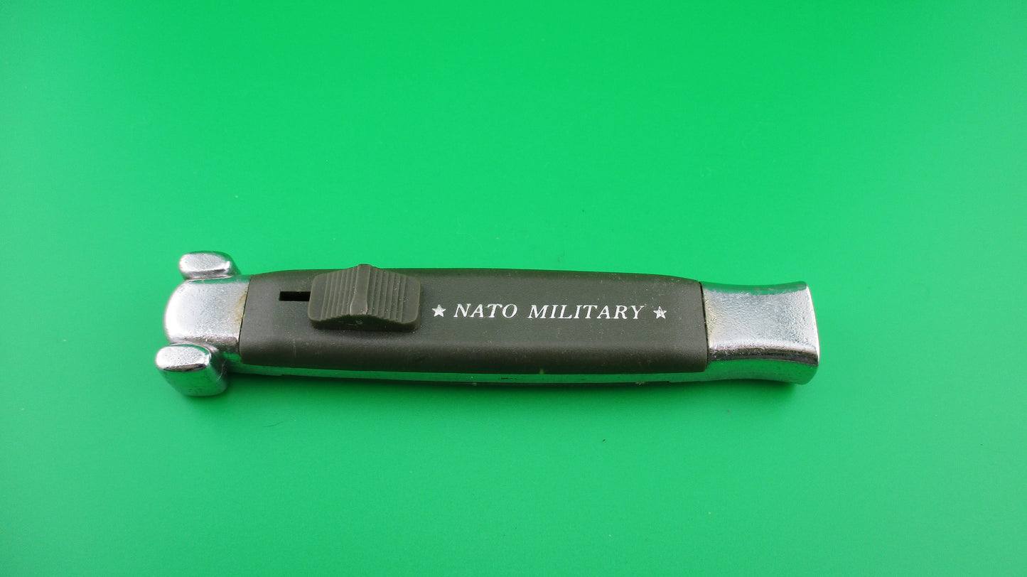 STAINLESS ROSTFREI NATO MILITARY DA OTF 20cm green automatic knife