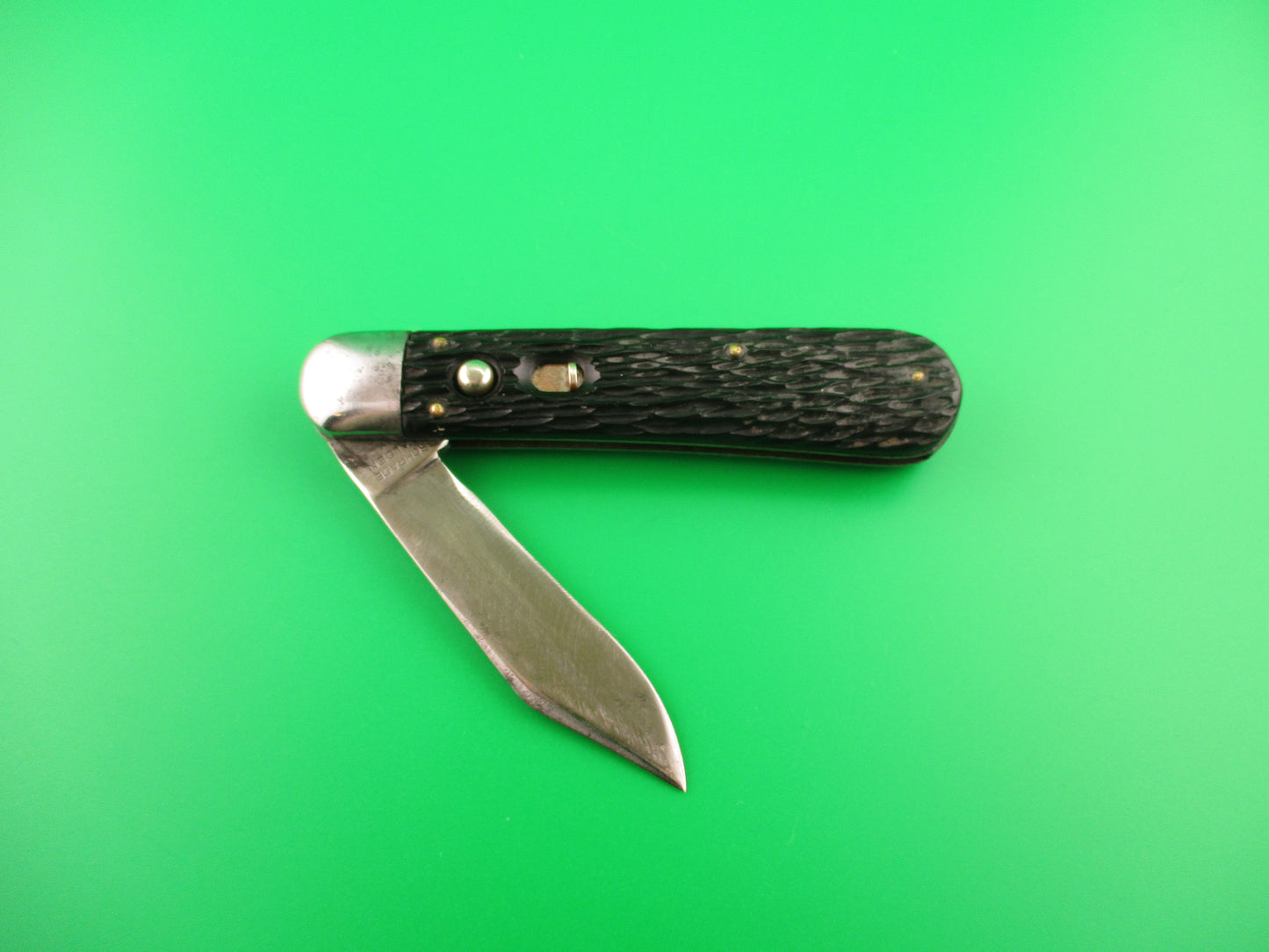 SCHRADE WALDEN NY #155 Scout Black Stagged vintage automatic knife