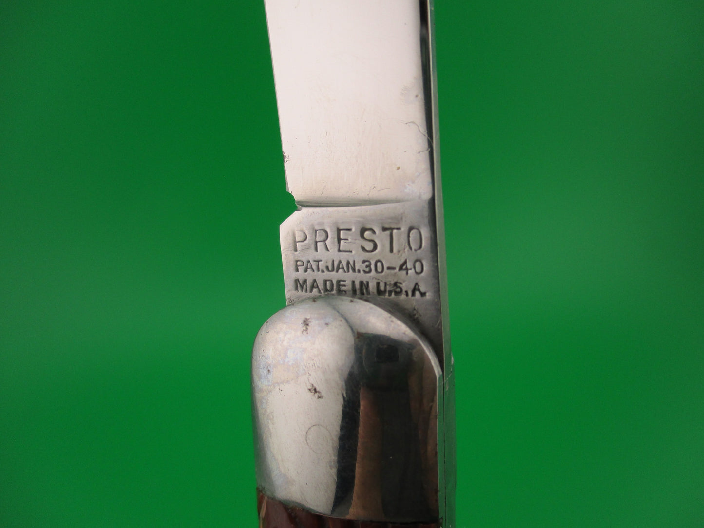 PRESTO Hunter #2000 Firebrick Wormgroove scales Vintage Schrade automatic knife