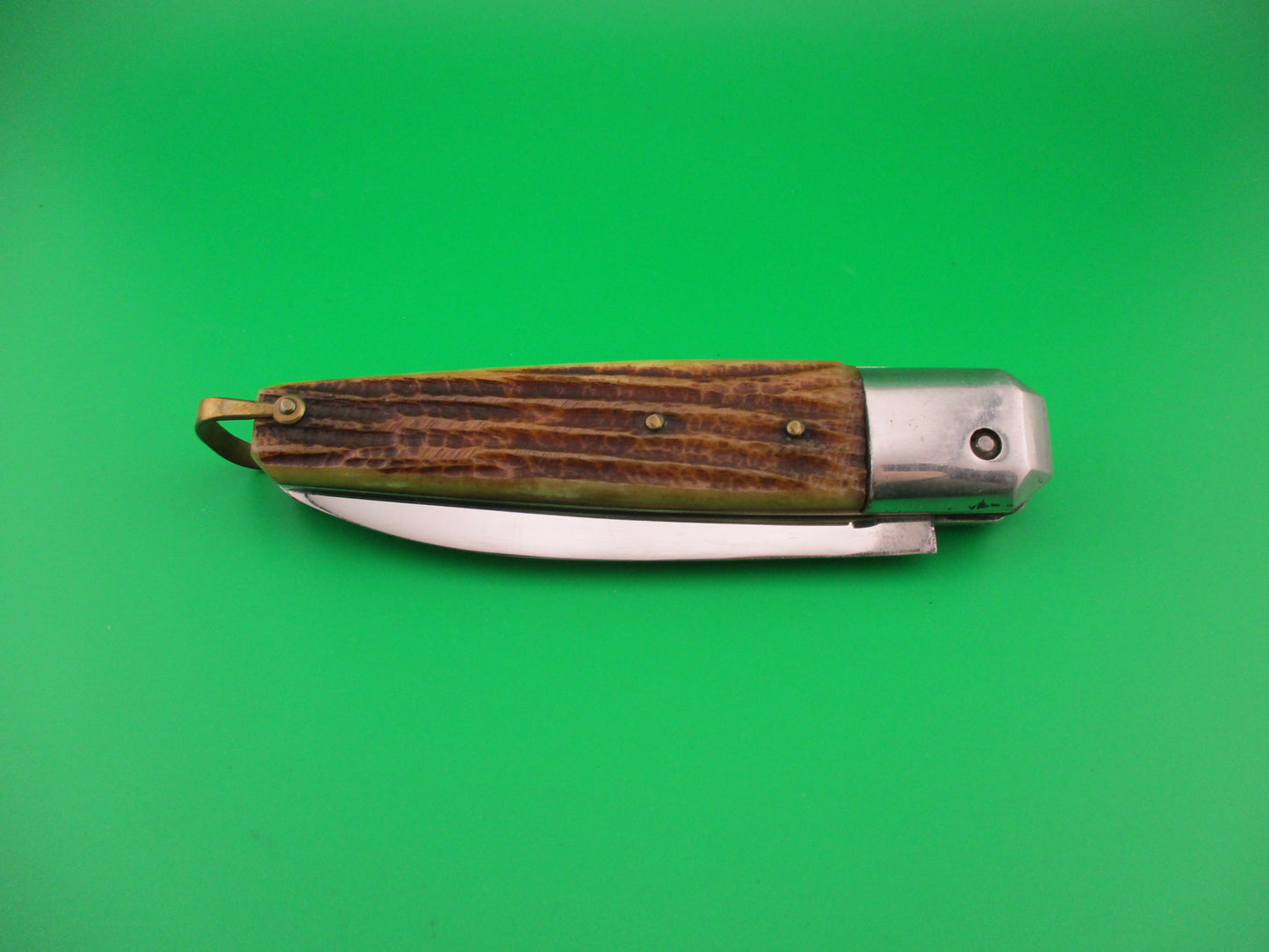 INOX 23cm French Coffin Lever Stag vintage automatic knife