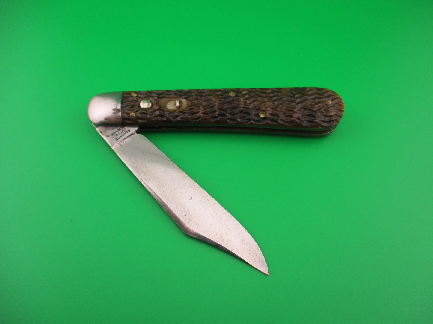 SCHRADE CUT CO Hunter Early 1543 3/4 Jigged Bone antique switchblade knife
