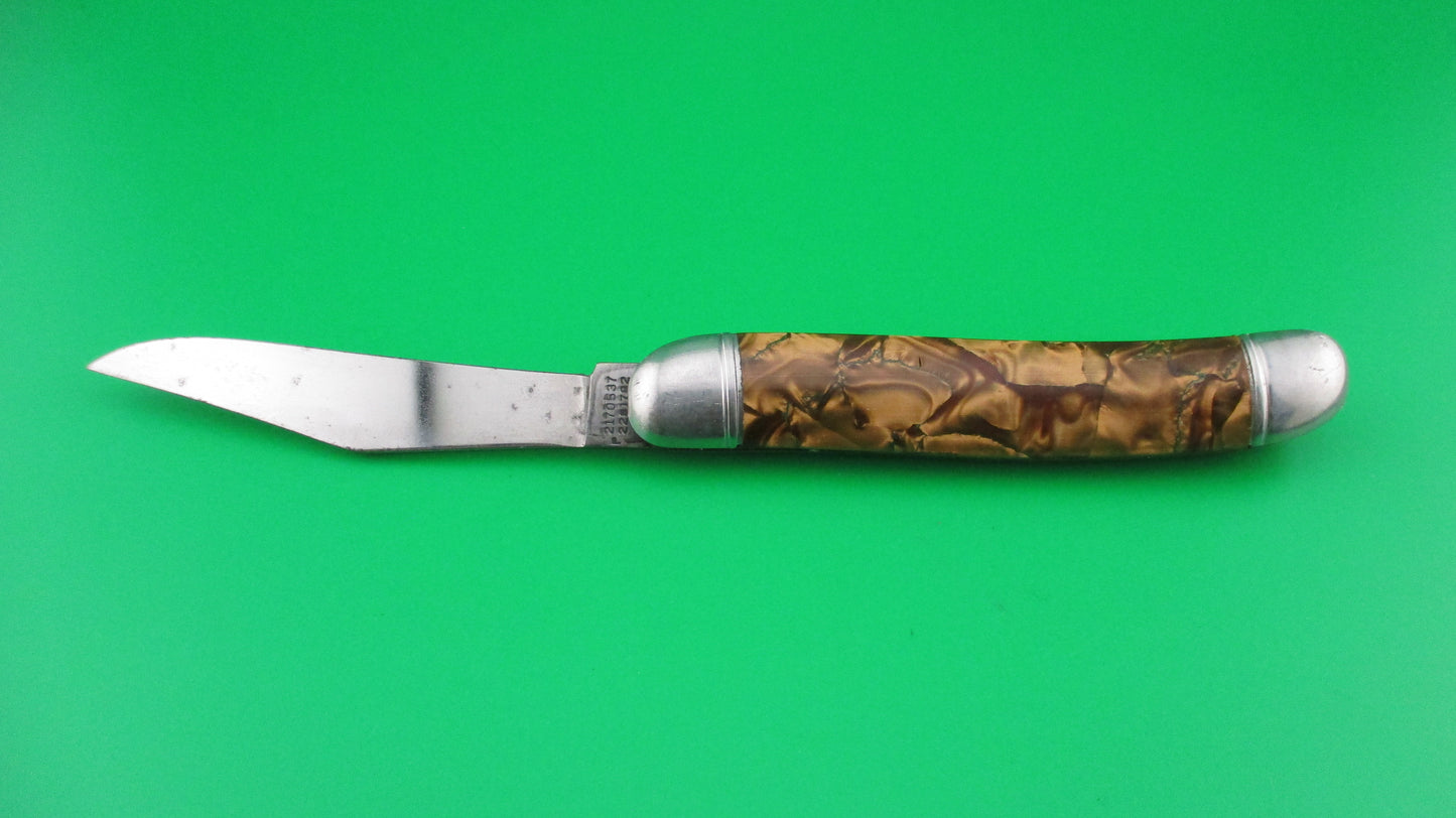 Hammer Brand Imperial Serpentine Jack Copper Pearl switchblade knife