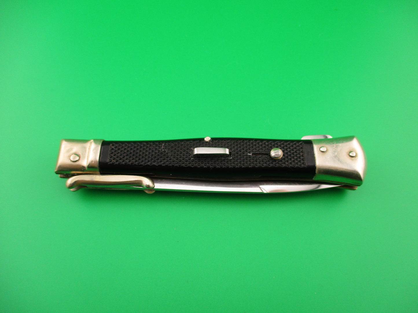 BEGON INOX MODELE DEPOSE 24cm French Swing Guard Black checkered automatic knife