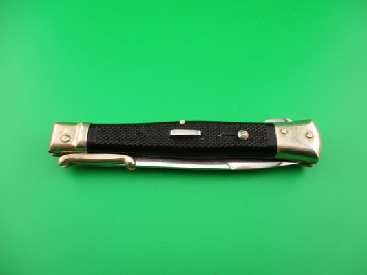 BEGON INOX MODELE DEPOSE 24cm French Swing Guard Black checkered automatic knife