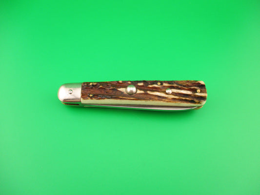 Rostfrei 20cm Italian Stag Cigar Slip joint 1970s vintage switchblade jack knife