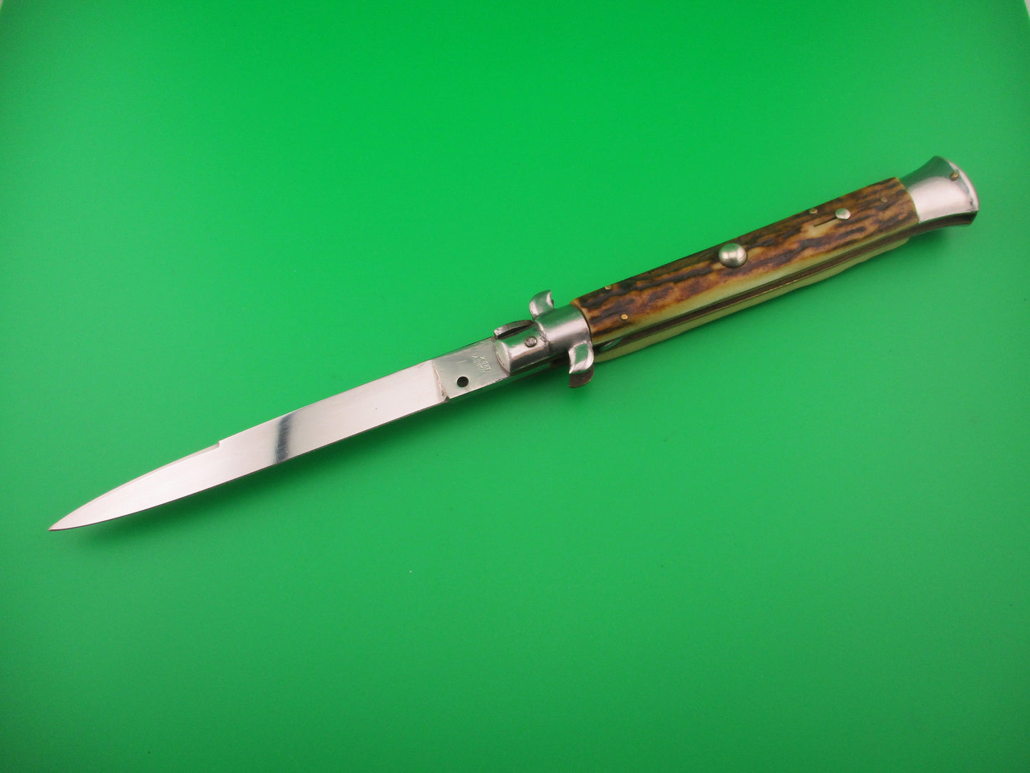 WANDY INOX 28cm Italian transitional Stag Swivel bolster vintage automatic knife
