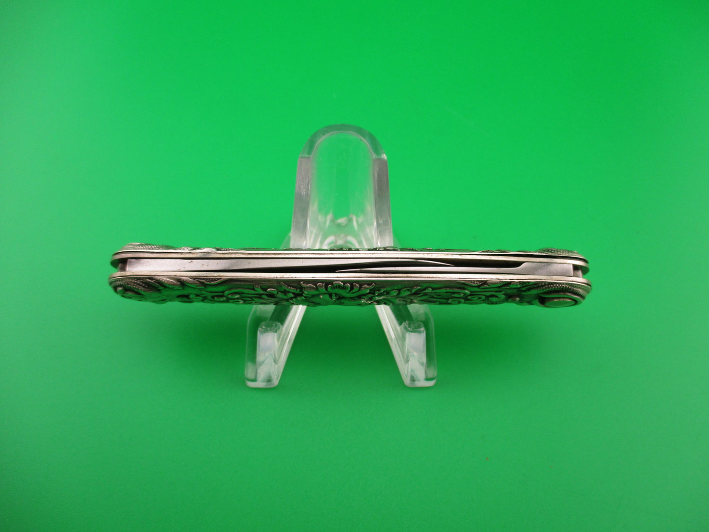 z Press Button Knife Co Medium Sterling Silver SATYR Antique automatic knife