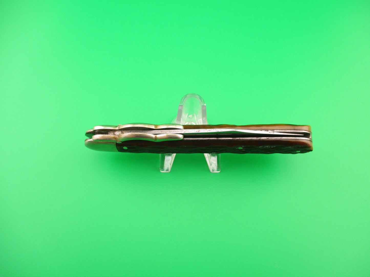 PRESTO Lazy W Folding Guard Hunter #8000 Jigged bone switchblade knife