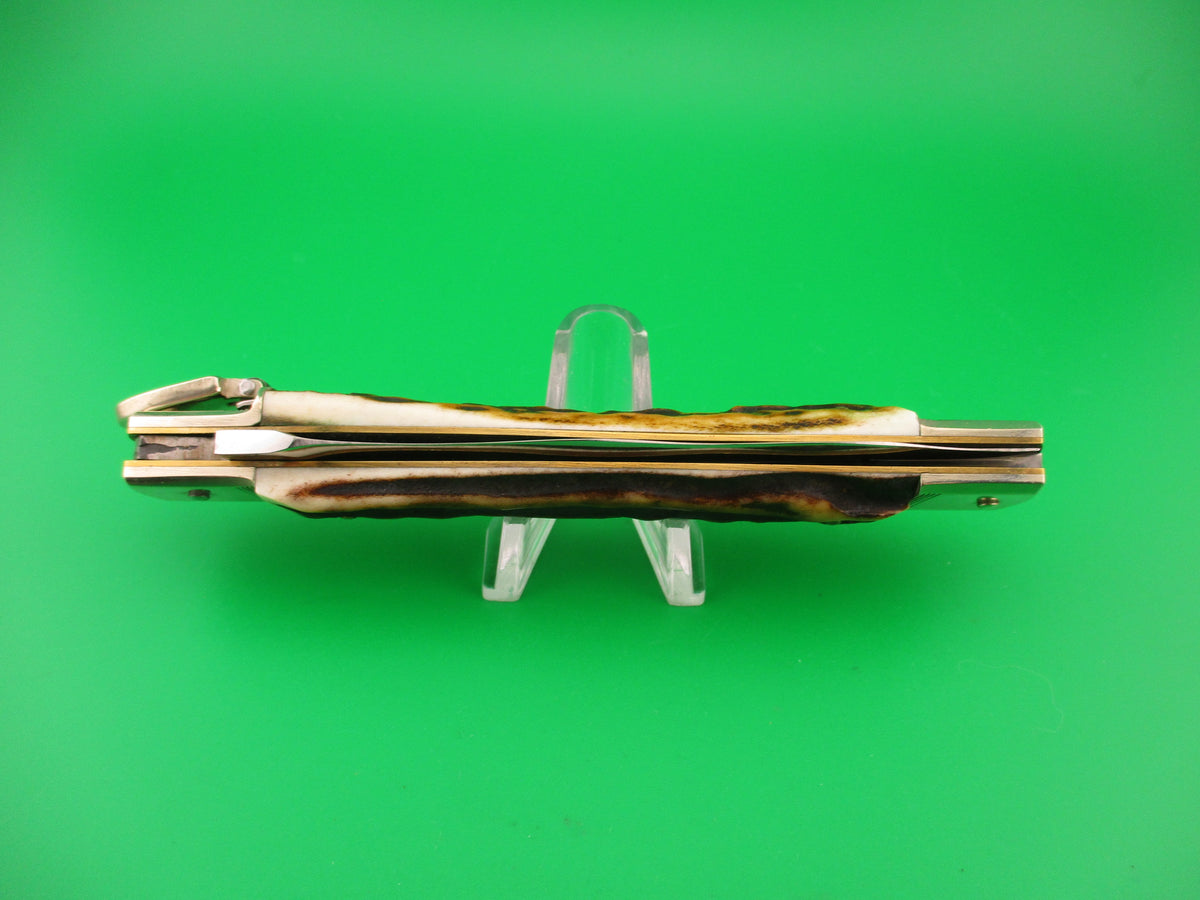 Hubertus 14cm German 10 inch open Slimline Stag KRIS blade Lever automatic knife