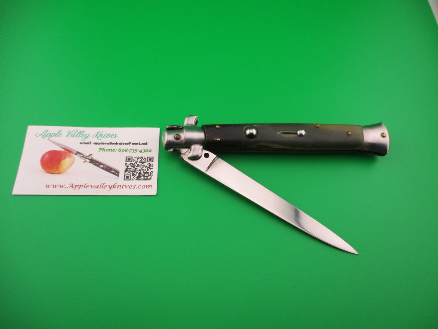 B Rostfrei 28cm Italian Swivel bolster Flat grind Horn automatic knife