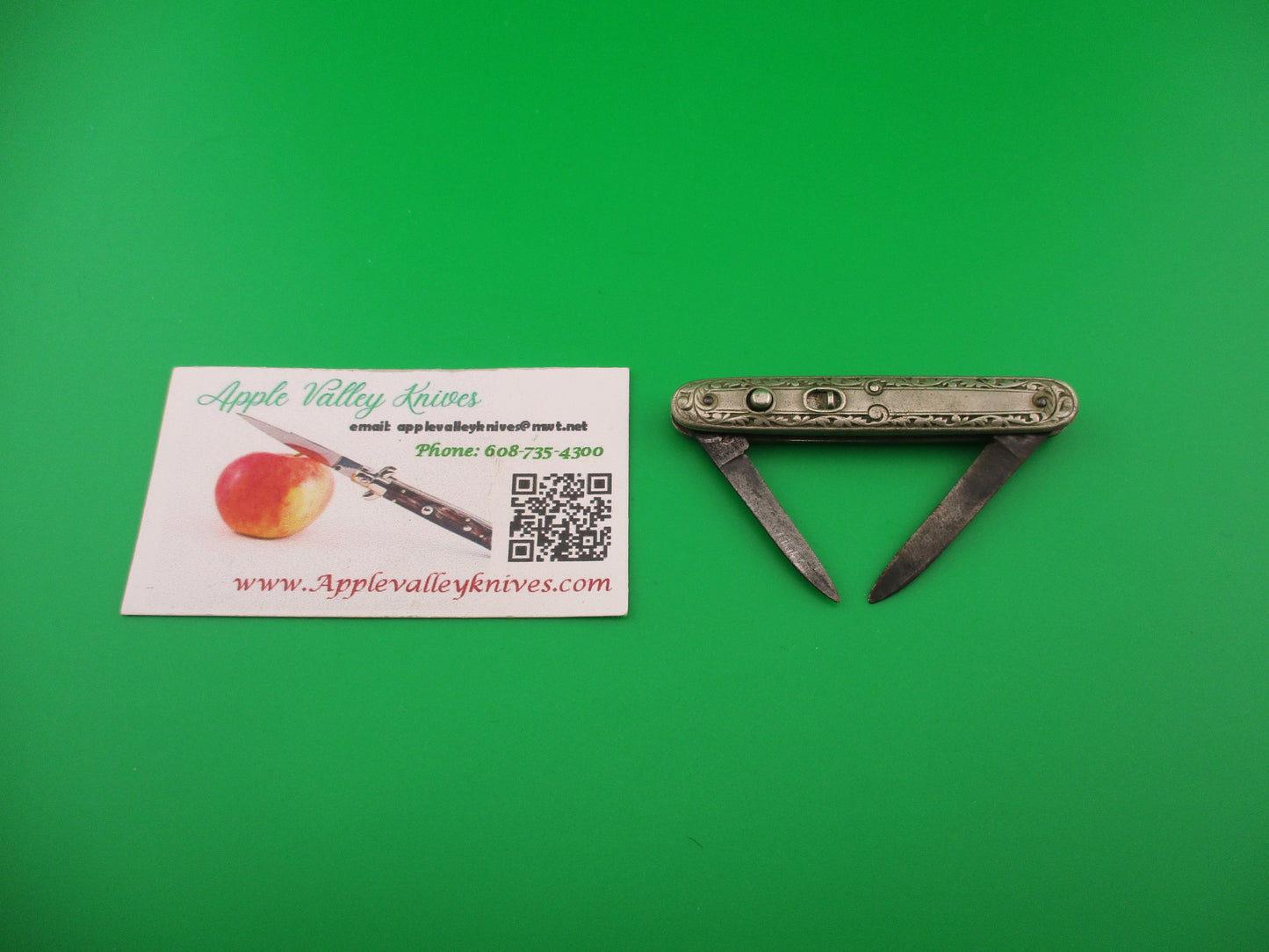 SCHRADE CUT CO German Silver Small double Vintage automatic knife