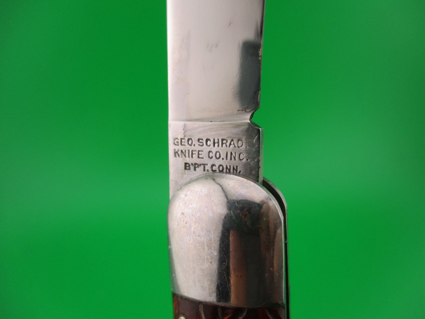 PRESTO Hunter #2000 Firebrick Wormgroove scales Vintage Schrade automatic knife