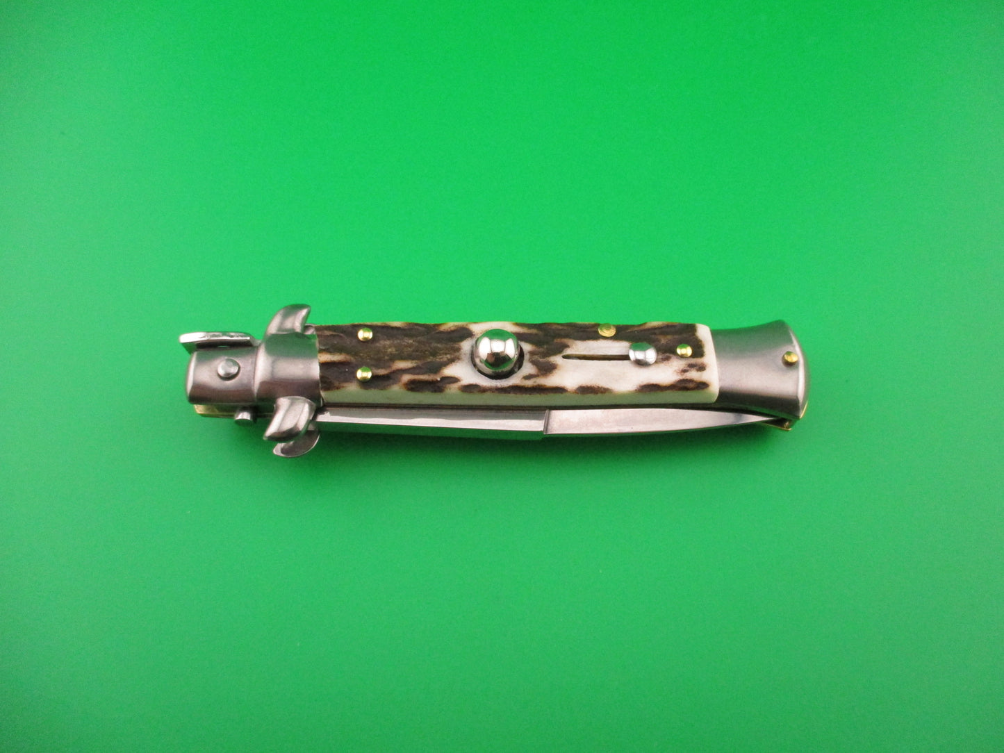 INOX 23cm Italian Transitional 1970s Vintage swivel bolster automatic knife