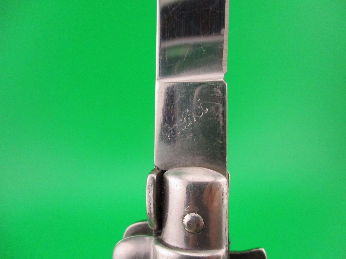 ERN (crown & scimitar) Rostfrei 21cm Italian Swivel bolster blue acrylic automatic knife
