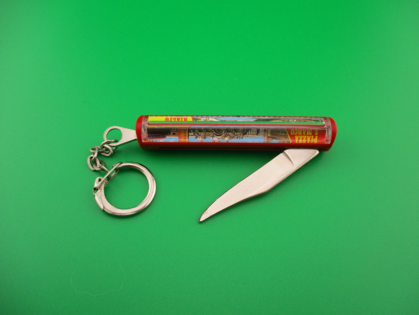 Piazza S. Marco Venizia 14cm Italian Souvenir Keychain automatic knife