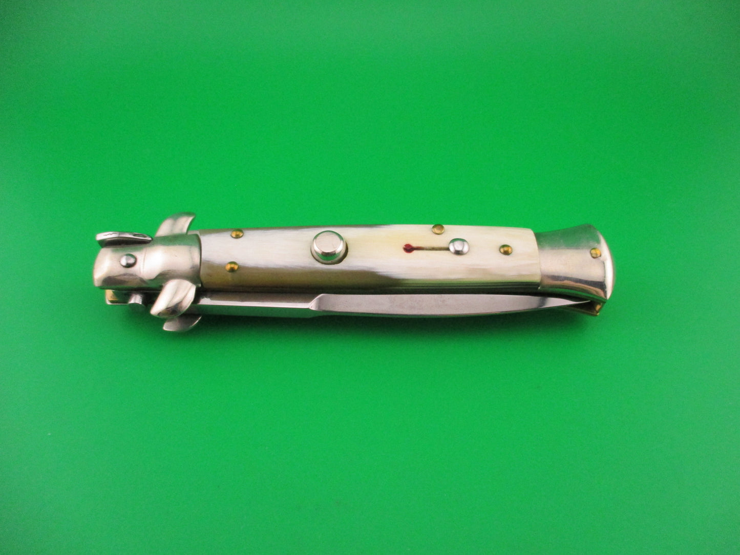 Walt's Latama ITALY (cat stamp) 23cm Italian stiletto Brazilian horn automatic knife