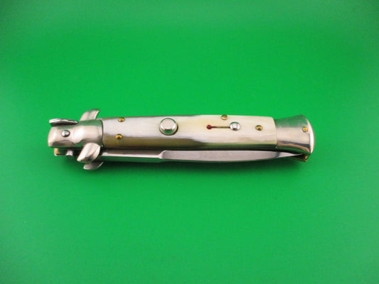 Walt's Latama ITALY (cat stamp) 23cm Italian stiletto Brazilian horn automatic knife