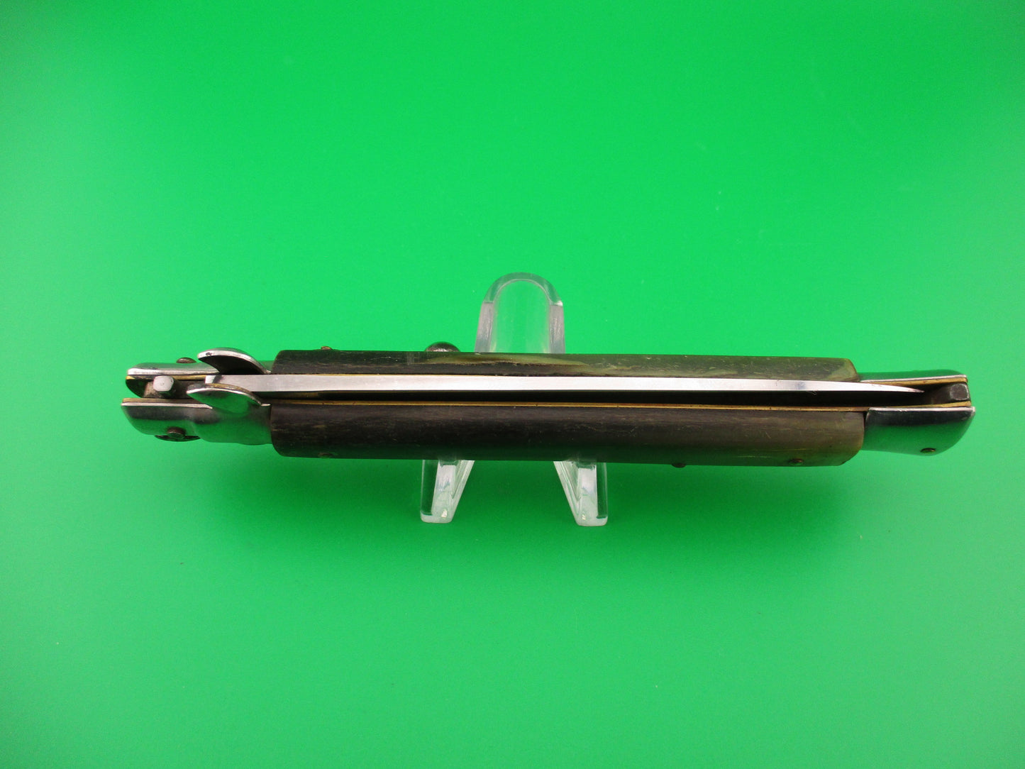 B Rostfrei 28cm Italian Swivel bolster Flat grind Horn automatic knife