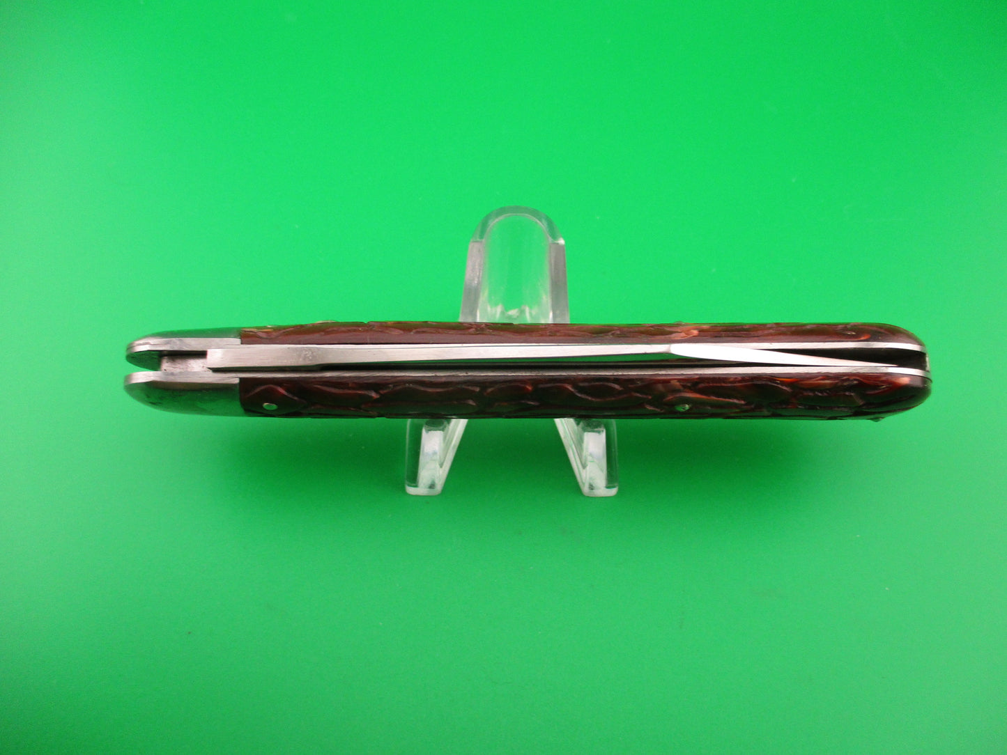 PRESTO Hunter #2000 Firebrick Wormgroove scales Vintage Schrade automatic knife