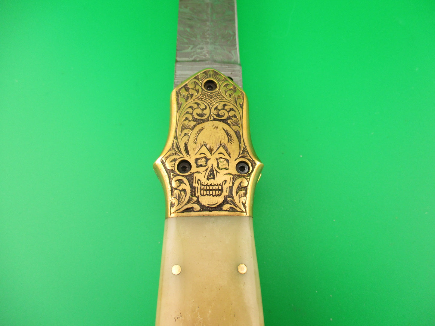 Grim Reaper Skull Button 29cm Custom Automatic Knife by Orang Zaib