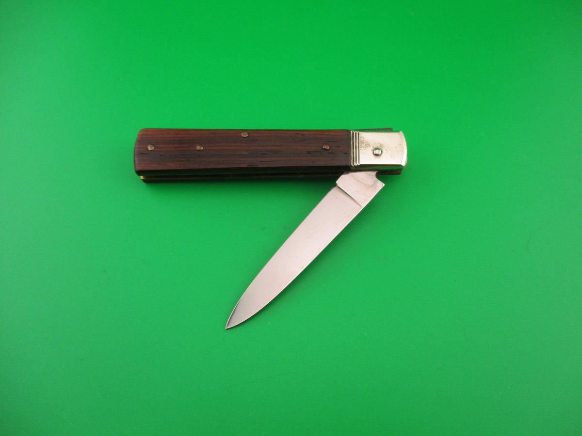 Hubertus 9cm German Lever Slimline Wood scales automatic knife