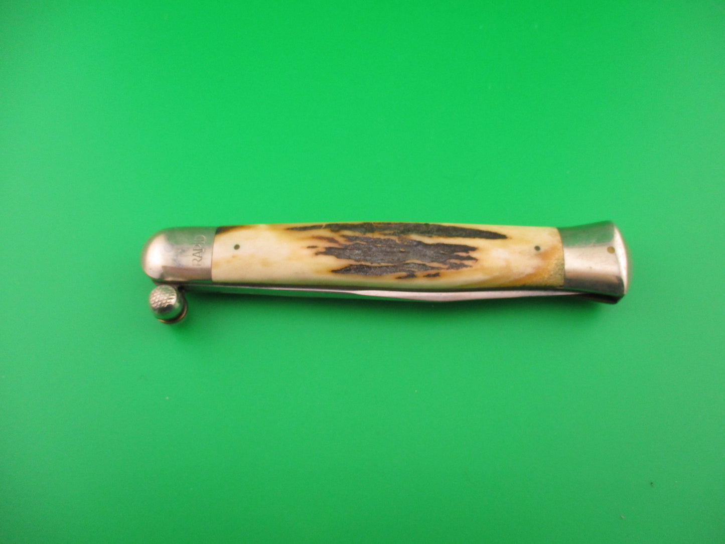 Stainless Steel ITALY 25cm RAPID Italian Stag Knob Flip Open Vintage manual knife