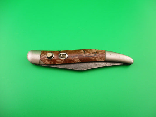 Hammer Brand Imperial Toothpick Copper swirl black streaked vintage switchblade