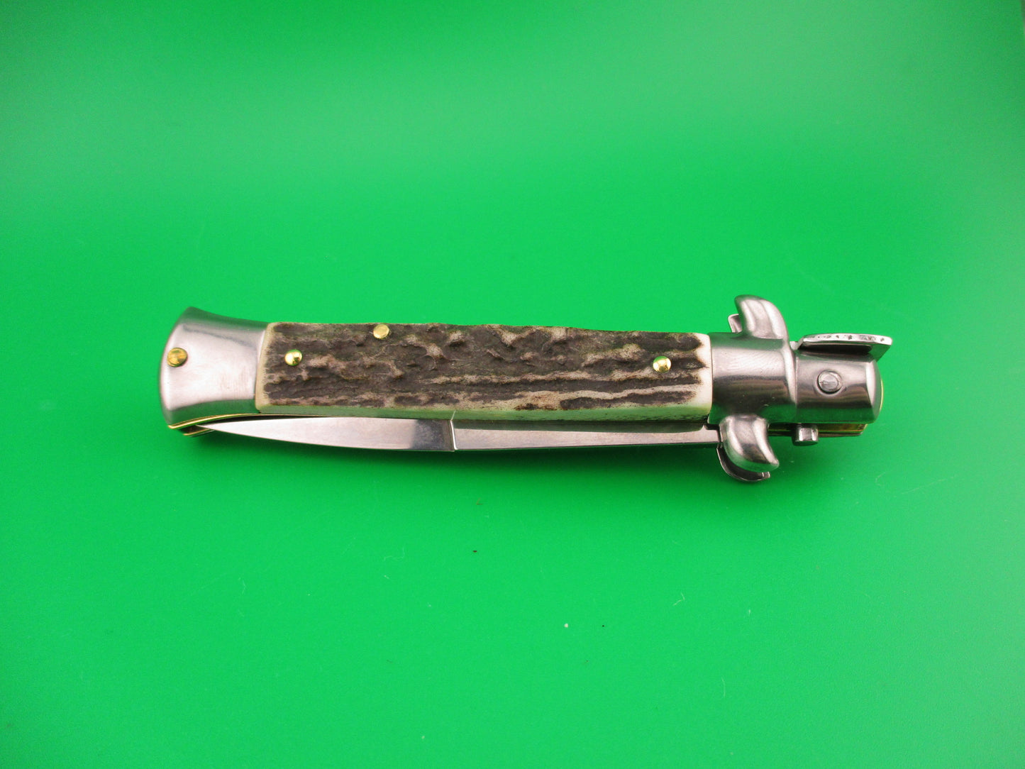 INOX 23cm Italian Transitional 1970s Vintage swivel bolster automatic knife
