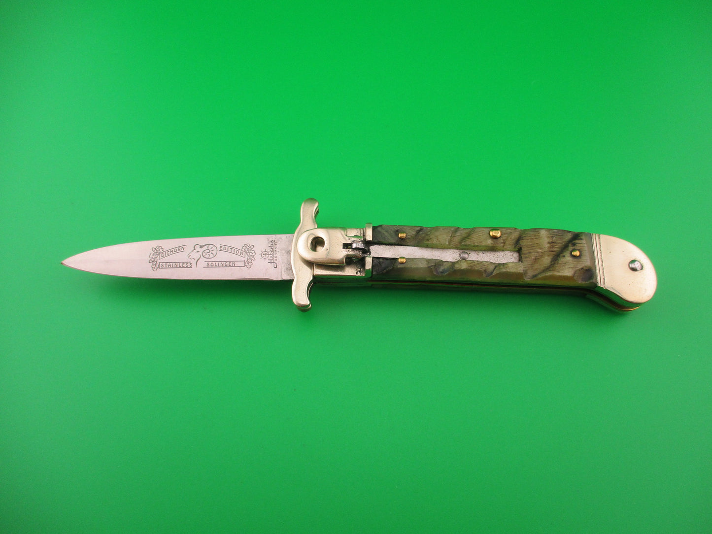 Hubertus 10cm GUARDIAN BIGHORN EDITION STAINLESS SOLINGEN Lever switchblade knife